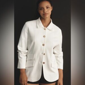 Dolan Women's Cream Blazer with Gold Buttons